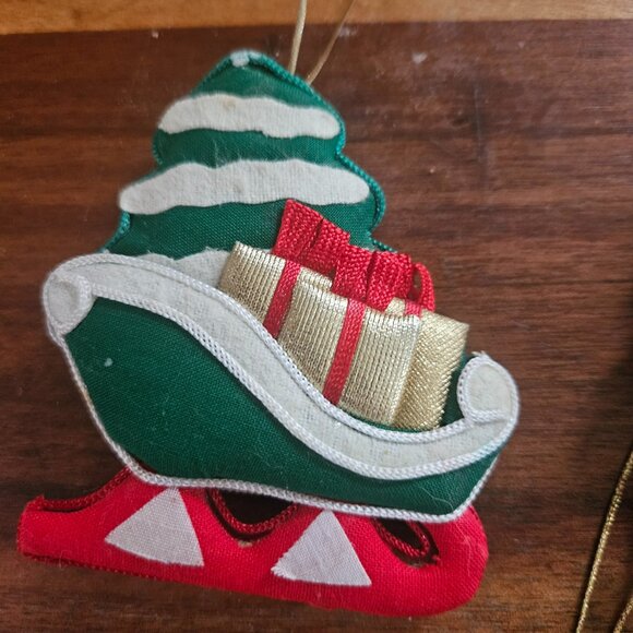 vintage jc penny padded Christmas ornaments sleigh 1984 - Picture 3 of 4